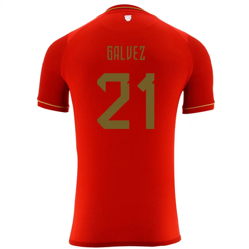 Danxen Enfant Maillot Bolivie Vladimir Galvez #21 Rouge Tenues Extérieur 24-26 T-Shirt