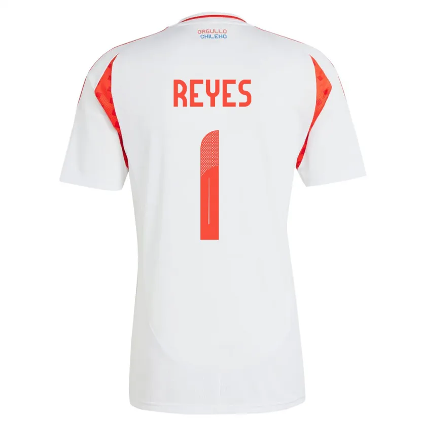 Danxen Enfant Maillot Chili Vicente Reyes #1 Blanc Tenues Extérieur 24-26 T-Shirt