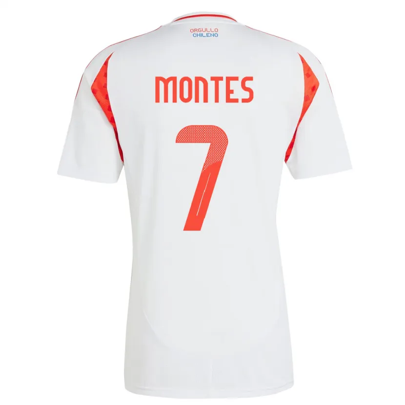 Danxen Enfant Maillot Chili Clemente Montes #7 Blanc Tenues Extérieur 24-26 T-Shirt
