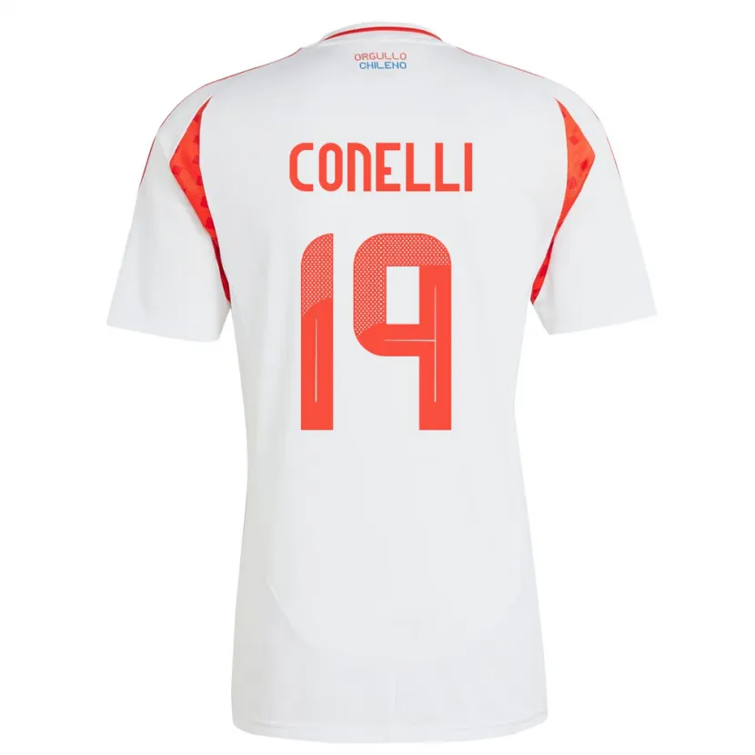 Danxen Enfant Maillot Chili Vicente Conelli #19 Blanc Tenues Extérieur 24-26 T-Shirt