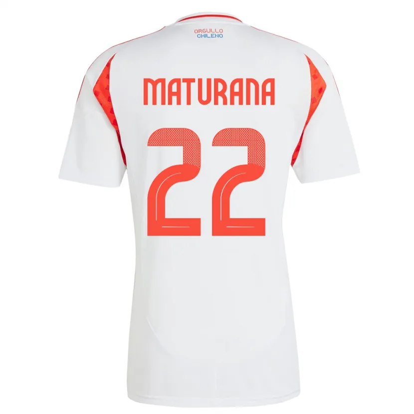 Danxen Enfant Maillot Chili Martín Maturana #22 Blanc Tenues Extérieur 24-26 T-Shirt