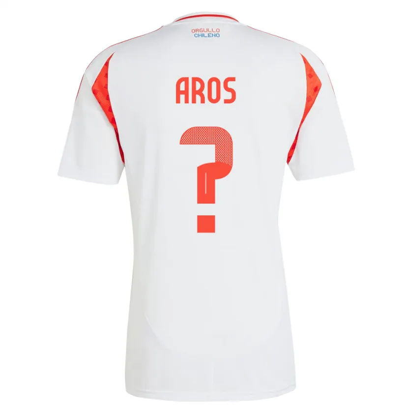 Danxen Enfant Maillot Chili Vicente Aros #0 Blanc Tenues Extérieur 24-26 T-Shirt