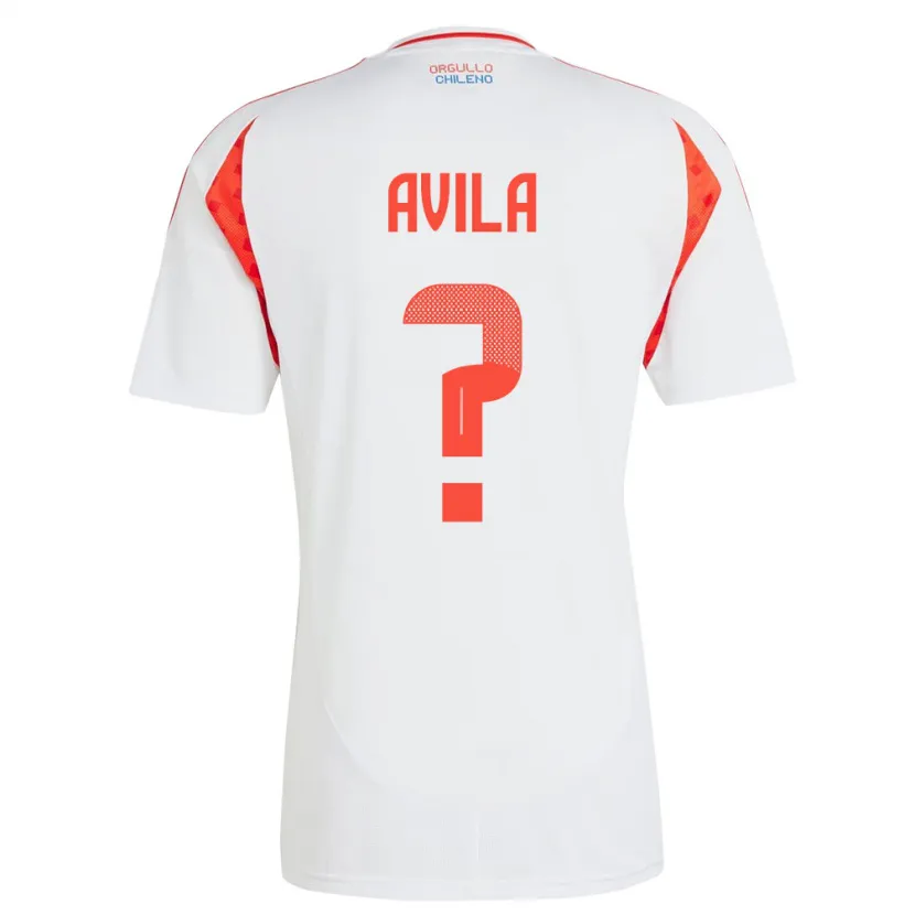 Danxen Enfant Maillot Chili Gustavo Ávila #0 Blanc Tenues Extérieur 24-26 T-Shirt