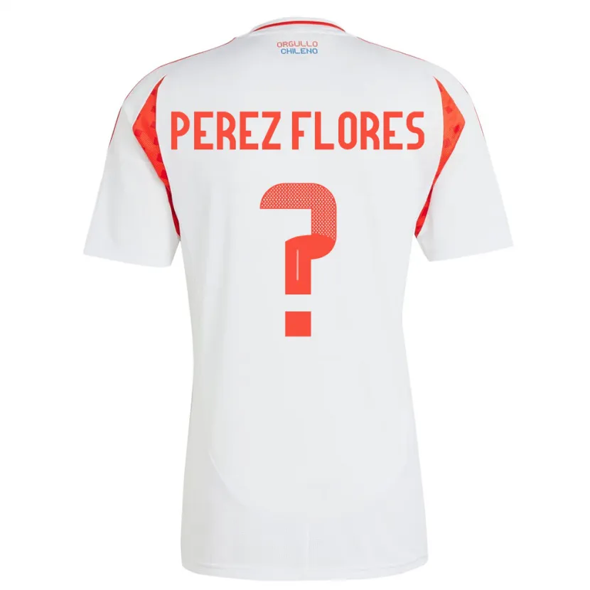 Danxen Enfant Maillot Chili Benjamín Pérez Flores #0 Blanc Tenues Extérieur 24-26 T-Shirt