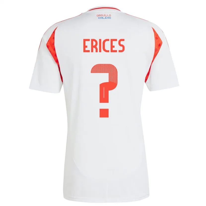 Danxen Enfant Maillot Chili Felipe Erices #0 Blanc Tenues Extérieur 24-26 T-Shirt