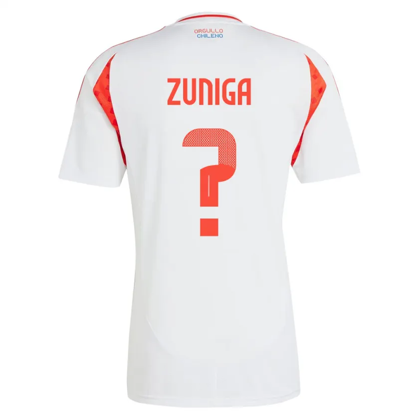 Danxen Enfant Maillot Chili Máximo Zúñiga #0 Blanc Tenues Extérieur 24-26 T-Shirt