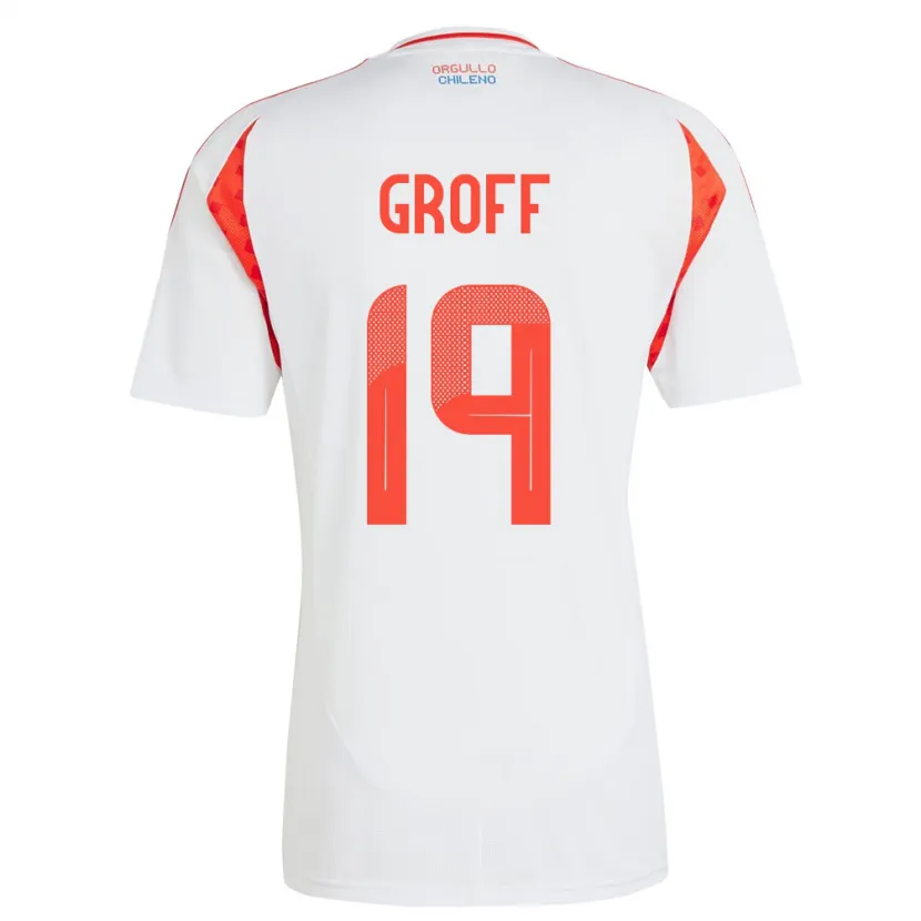 Danxen Enfant Maillot Chili Llanka Groff #19 Blanc Tenues Extérieur 24-26 T-Shirt
