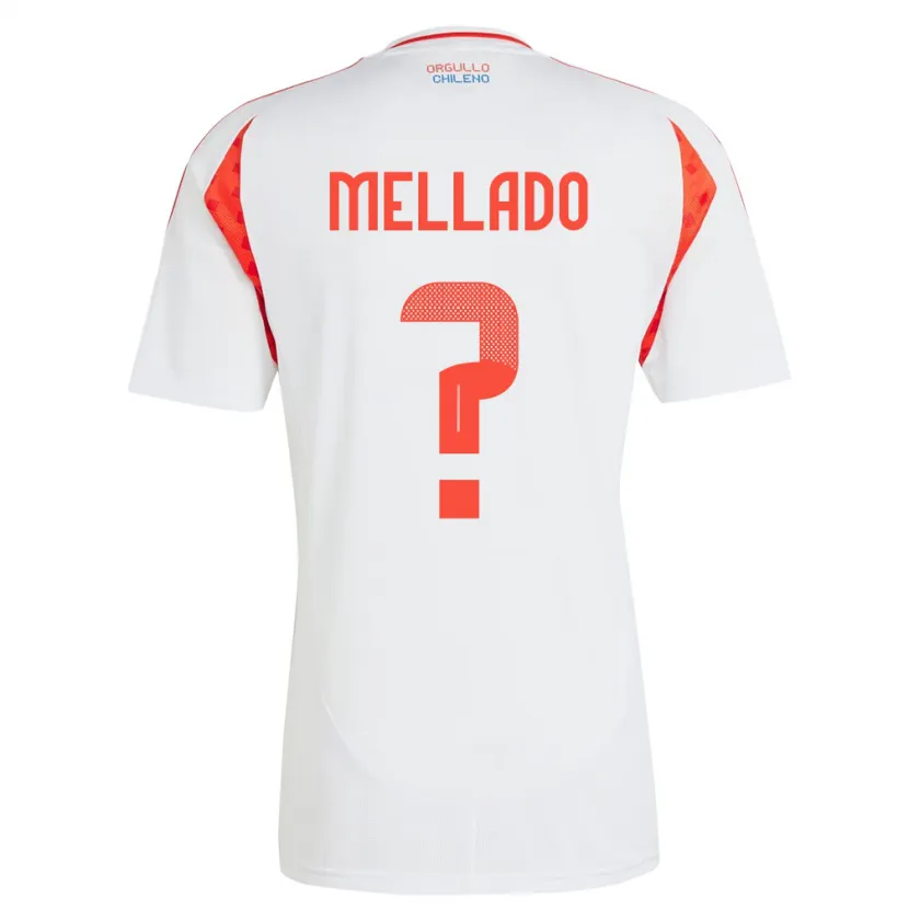 Danxen Enfant Maillot Chili Catalina Mellado #0 Blanc Tenues Extérieur 24-26 T-Shirt