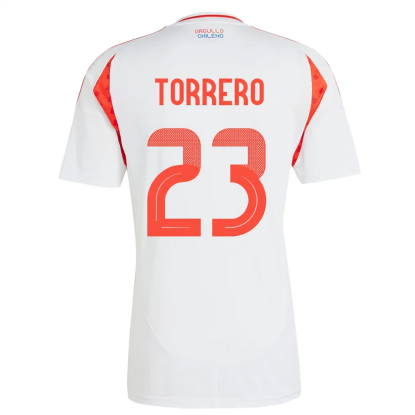Danxen Enfant Maillot Chili Ryann Torrero #23 Blanc Tenues Extérieur 24-26 T-Shirt