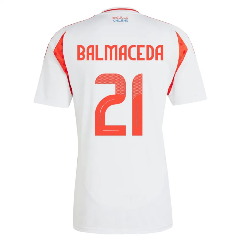Danxen Enfant Maillot Chili Rosario Balmaceda #21 Blanc Tenues Extérieur 24-26 T-Shirt