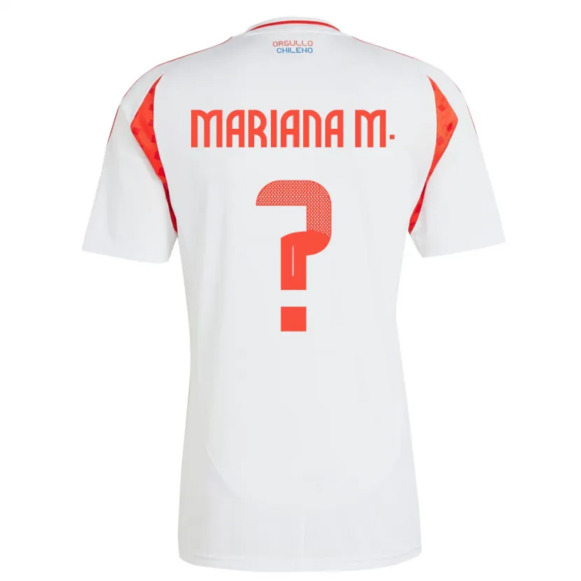 Danxen Enfant Maillot Chili Mariana Morales #0 Blanc Tenues Extérieur 24-26 T-Shirt