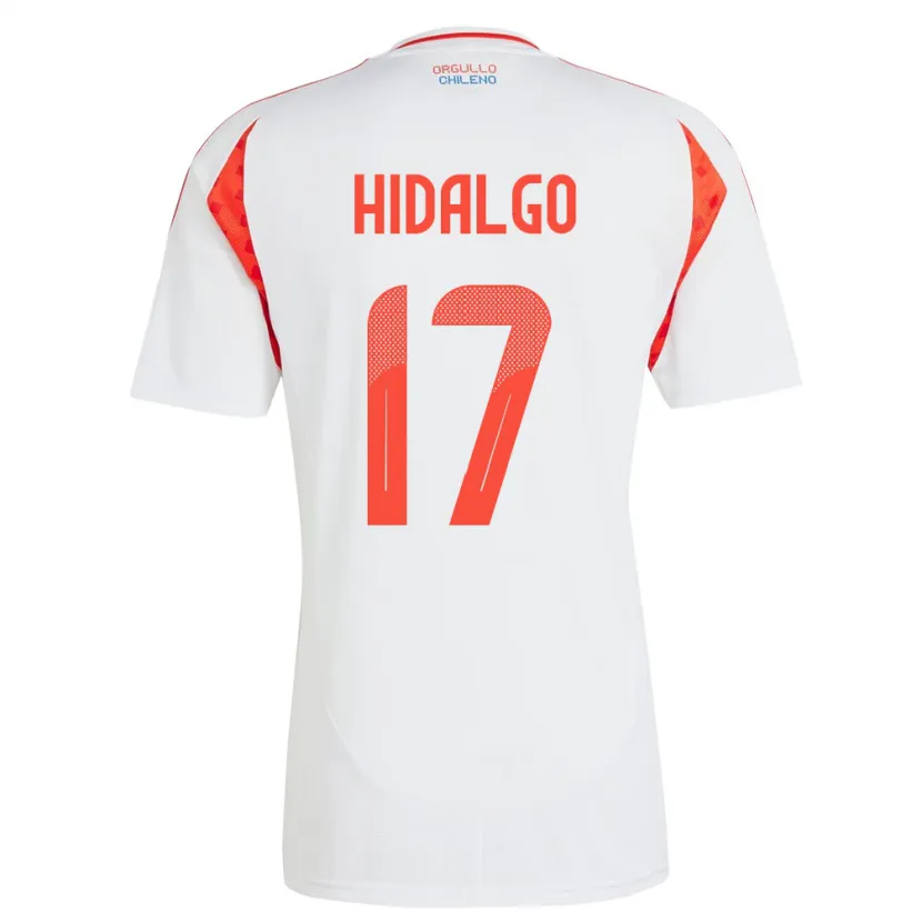 Danxen Enfant Maillot Chili Fernanda Hidalgo #17 Blanc Tenues Extérieur 24-26 T-Shirt