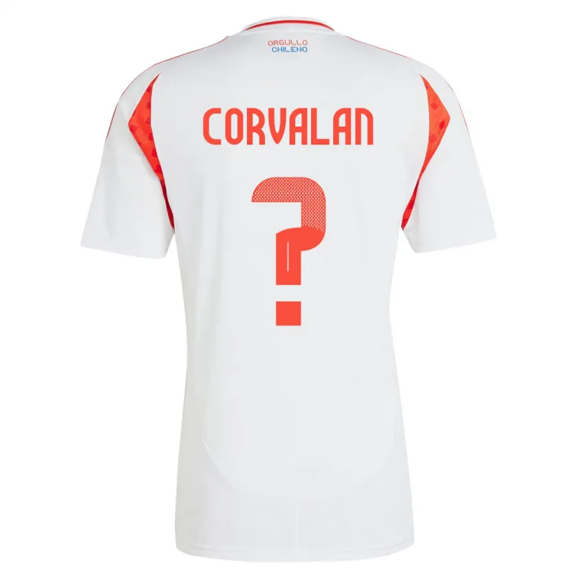 Danxen Enfant Maillot Chili Elisa Corvalan #0 Blanc Tenues Extérieur 24-26 T-Shirt