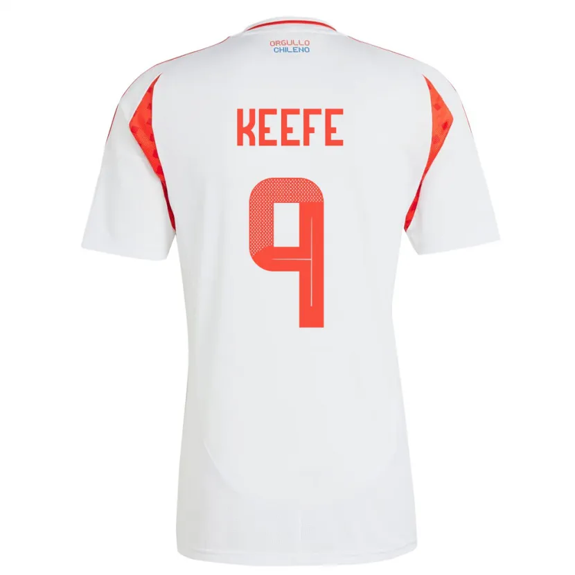 Danxen Enfant Maillot Chili Sonya Keefe #9 Blanc Tenues Extérieur 24-26 T-Shirt