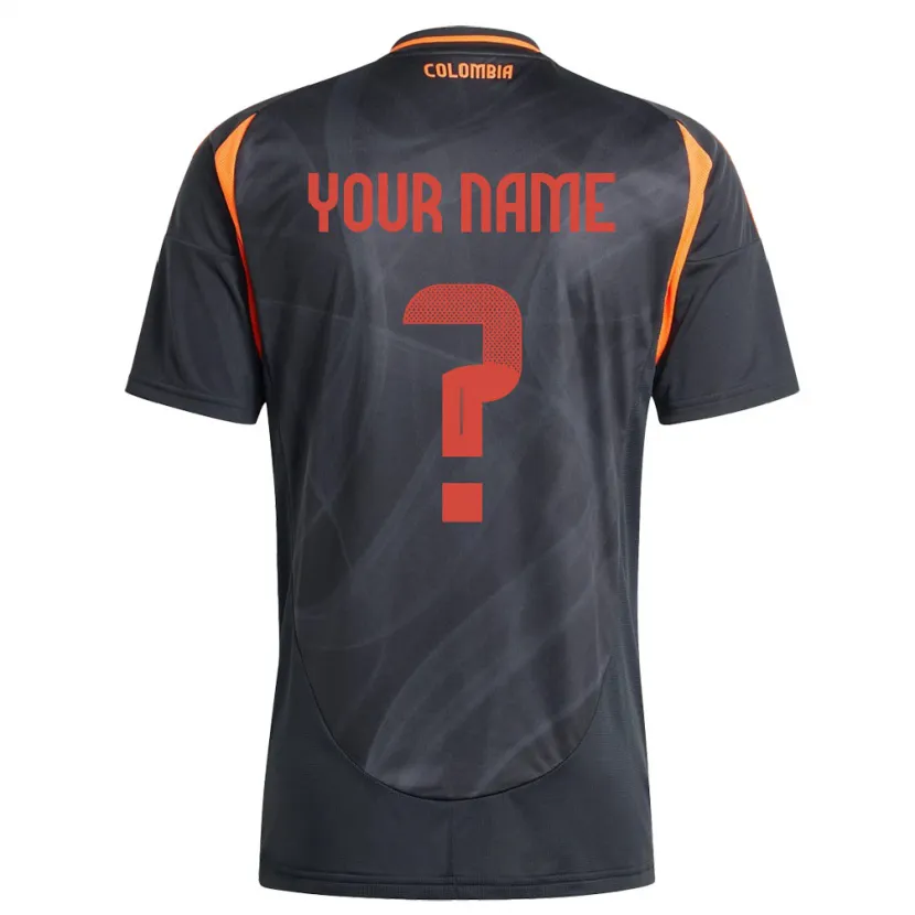 Danxen Enfant Maillot Colombie Votre Nom #0 Noir Tenues Extérieur 24-26 T-Shirt