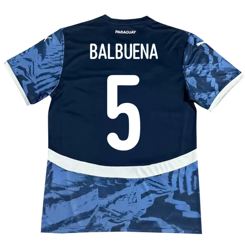 Danxen Enfant Maillot Paraguay Fabián Balbuena #5 Bleu Tenues Extérieur 24-26 T-Shirt