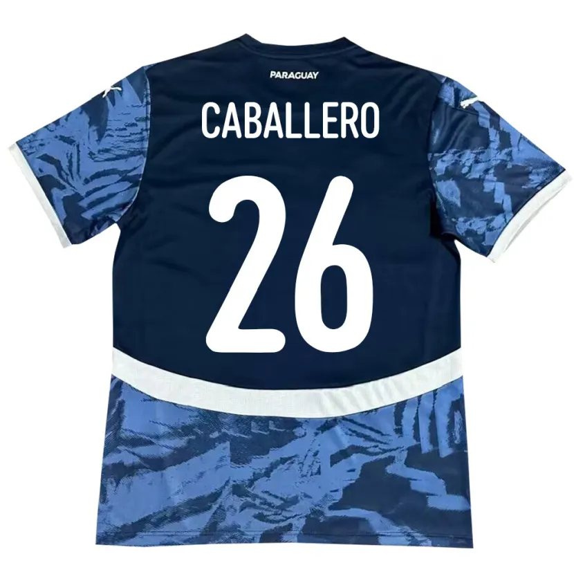 Danxen Enfant Maillot Paraguay Hernesto Caballero #26 Bleu Tenues Extérieur 24-26 T-Shirt