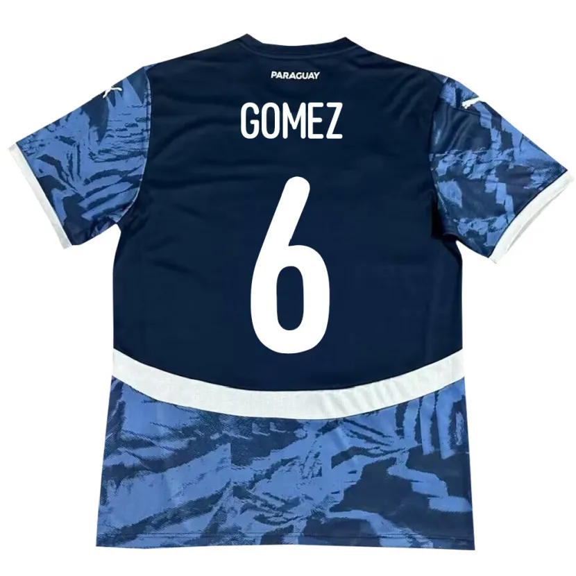 Danxen Enfant Maillot Paraguay Marcos Gómez #6 Bleu Tenues Extérieur 24-26 T-Shirt
