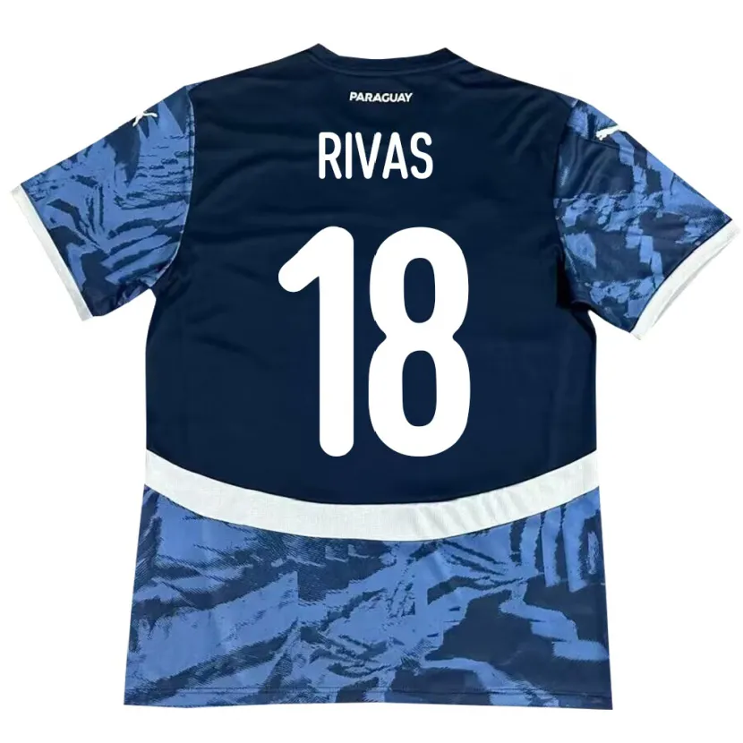 Danxen Enfant Maillot Paraguay Daniel Rivas #18 Bleu Tenues Extérieur 24-26 T-Shirt