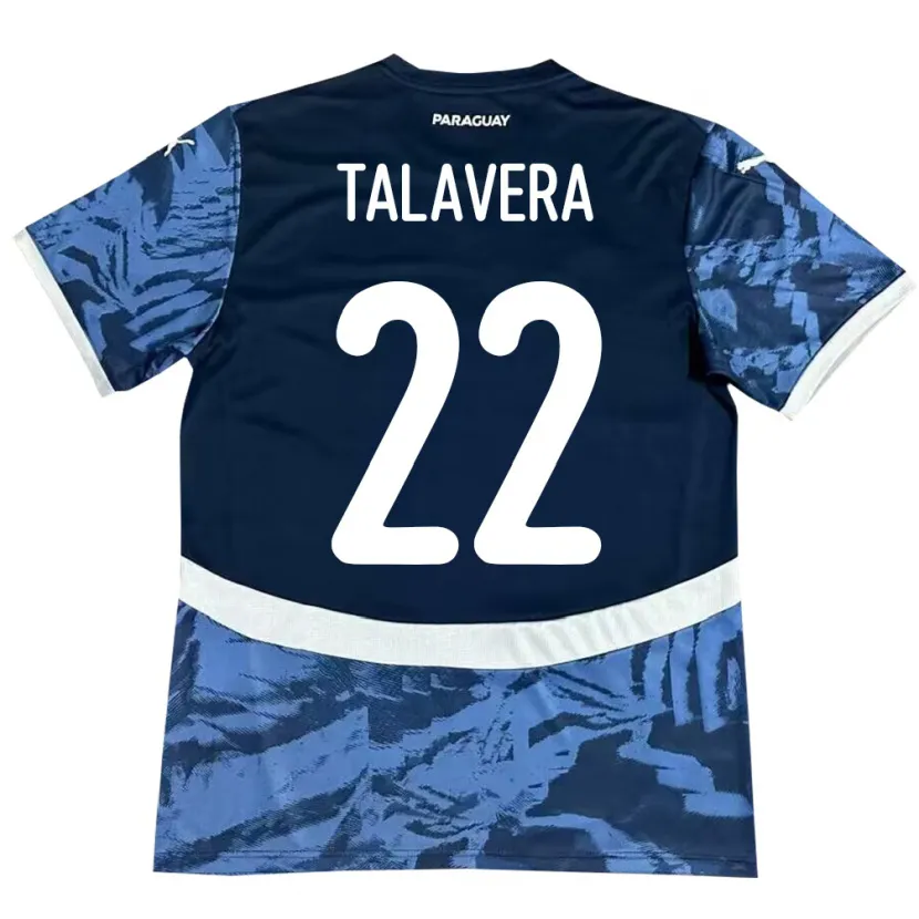 Danxen Enfant Maillot Paraguay Javier Talavera #22 Bleu Tenues Extérieur 24-26 T-Shirt
