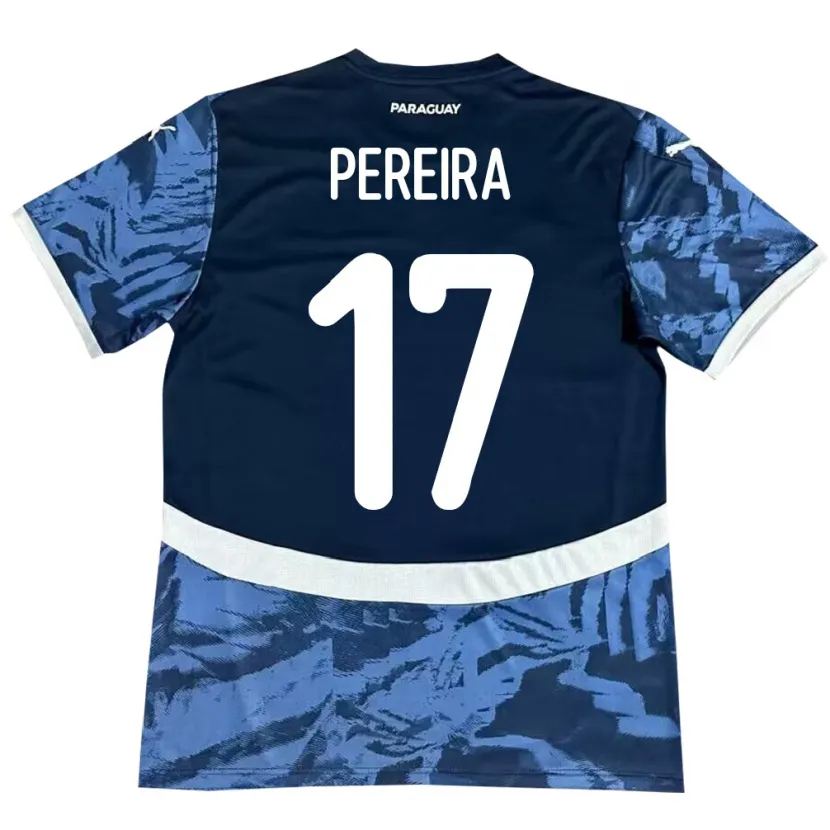 Danxen Enfant Maillot Paraguay Kevin Pereira #17 Bleu Tenues Extérieur 24-26 T-Shirt