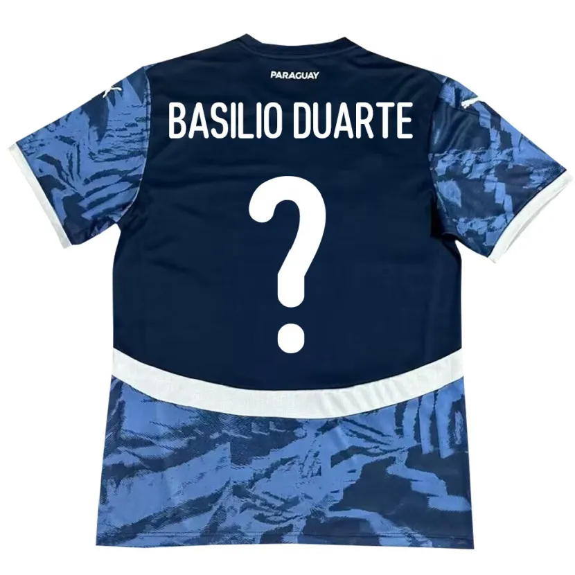 Danxen Enfant Maillot Paraguay Basilio Duarte #0 Bleu Tenues Extérieur 24-26 T-Shirt