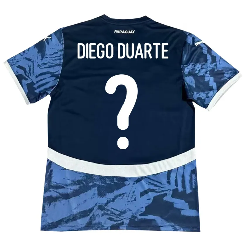 Danxen Enfant Maillot Paraguay Diego Duarte #0 Bleu Tenues Extérieur 24-26 T-Shirt