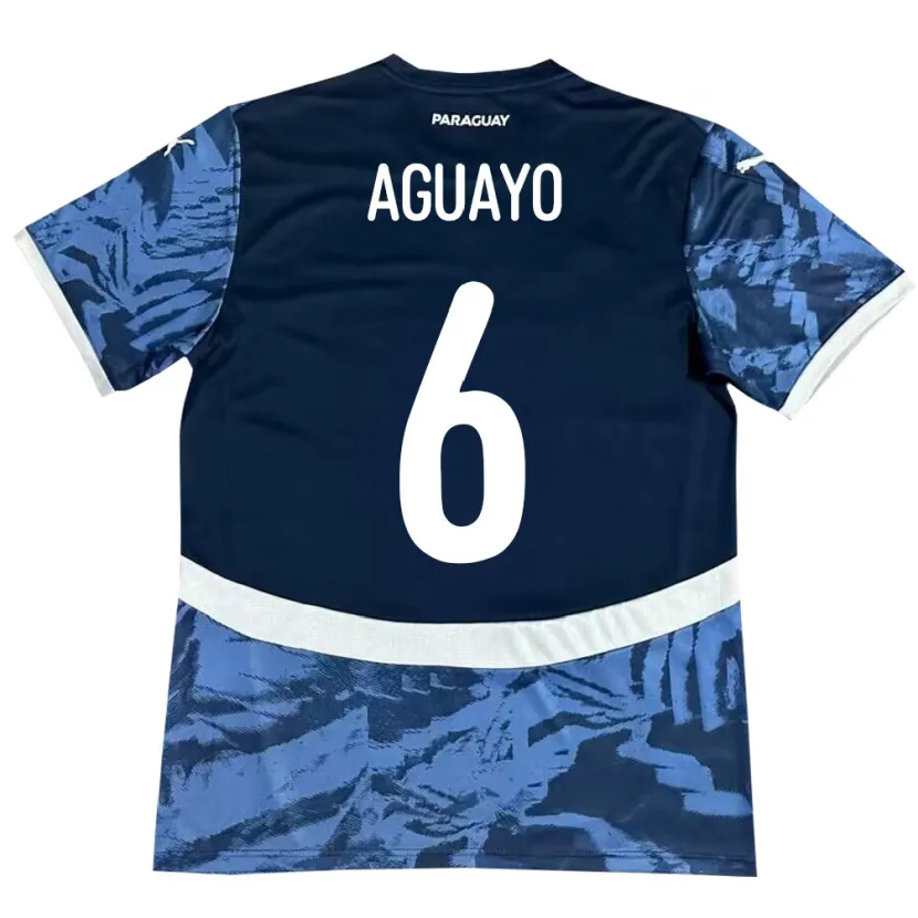 Danxen Enfant Maillot Paraguay Ángel Aguayo #6 Bleu Tenues Extérieur 24-26 T-Shirt