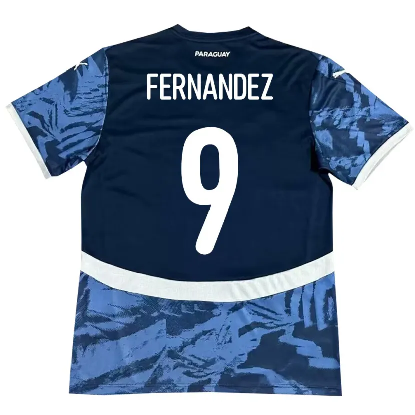 Danxen Enfant Maillot Paraguay David Fernández #9 Bleu Tenues Extérieur 24-26 T-Shirt