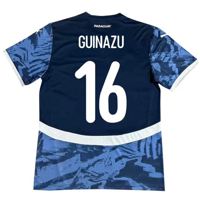 Danxen Enfant Maillot Paraguay Lucas Guiñazú #16 Bleu Tenues Extérieur 24-26 T-Shirt