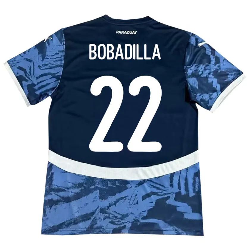Danxen Enfant Maillot Paraguay Dylan Bobadilla #22 Bleu Tenues Extérieur 24-26 T-Shirt