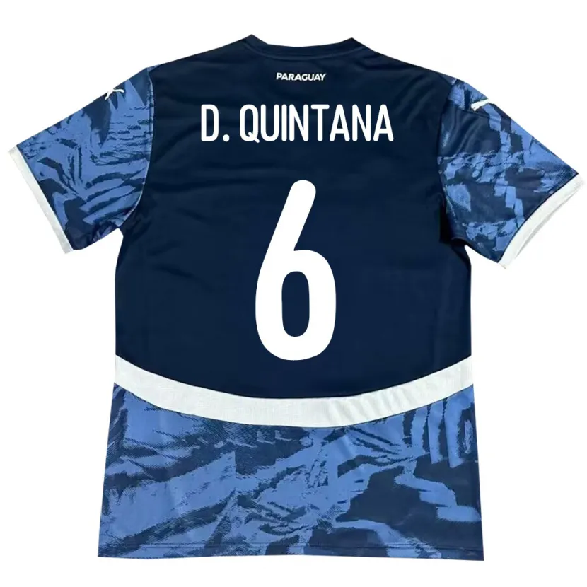 Danxen Enfant Maillot Paraguay Dulce Quintana #6 Bleu Tenues Extérieur 24-26 T-Shirt
