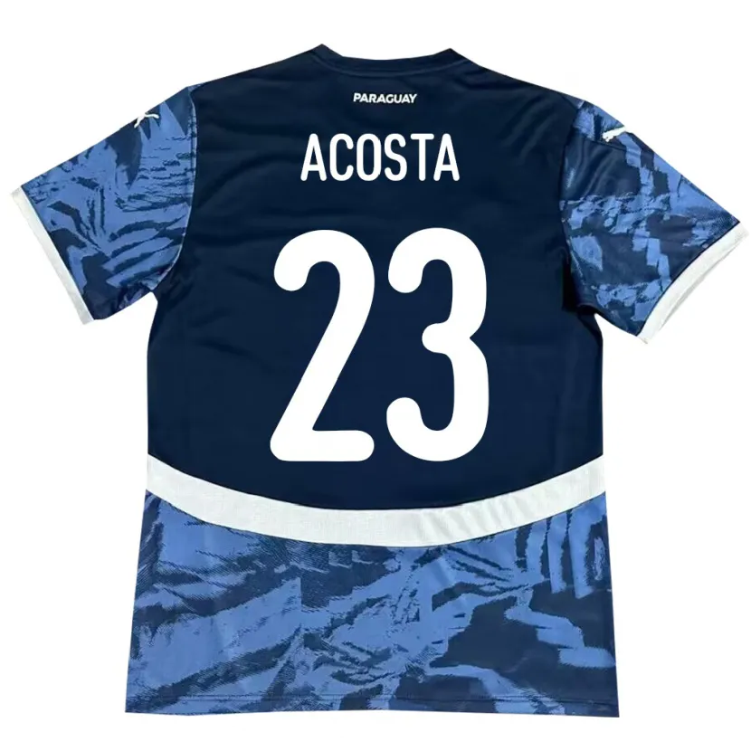 Danxen Enfant Maillot Paraguay Fátima Acosta #23 Bleu Tenues Extérieur 24-26 T-Shirt