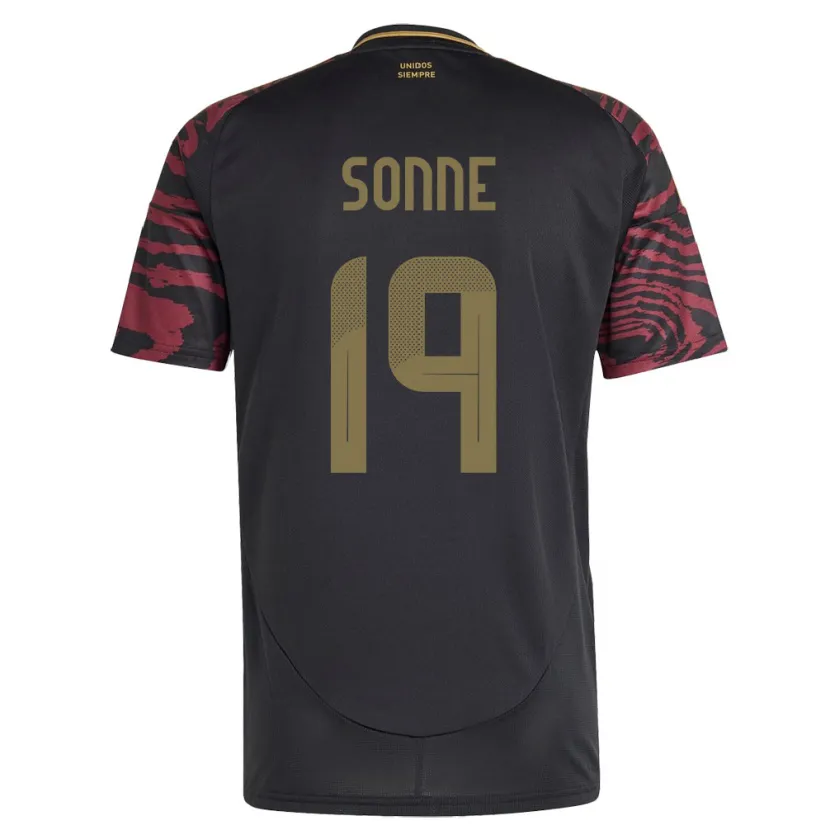 Danxen Enfant Maillot Pérou Oliver Sonne #19 Noir Tenues Extérieur 24-26 T-Shirt