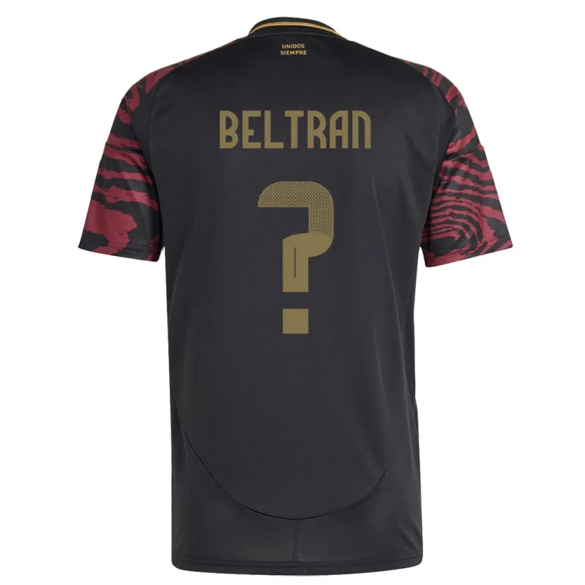 Danxen Enfant Maillot Pérou Adrián Beltrán #0 Noir Tenues Extérieur 24-26 T-Shirt