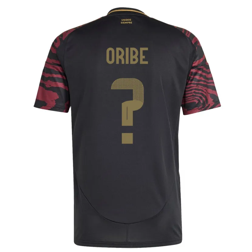 Danxen Enfant Maillot Pérou Fabiana Oribe #0 Noir Tenues Extérieur 24-26 T-Shirt