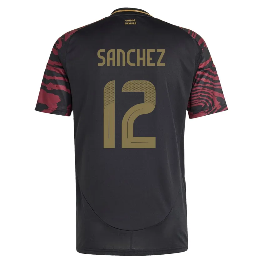 Danxen Enfant Maillot Pérou Maryory Sánchez #12 Noir Tenues Extérieur 24-26 T-Shirt