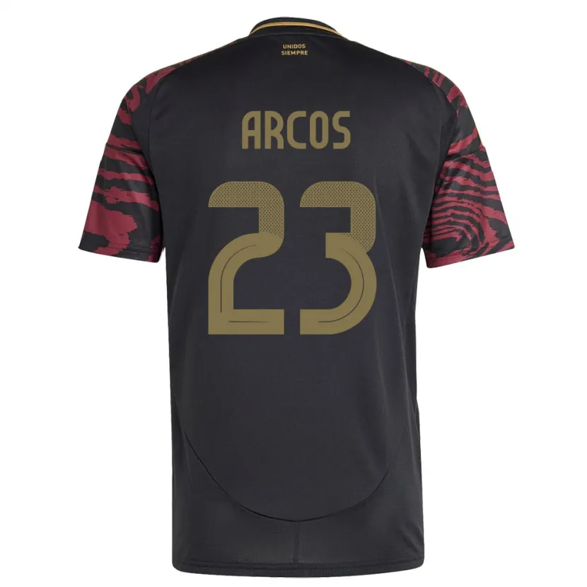 Danxen Enfant Maillot Pérou Lucía Arcos #23 Noir Tenues Extérieur 24-26 T-Shirt