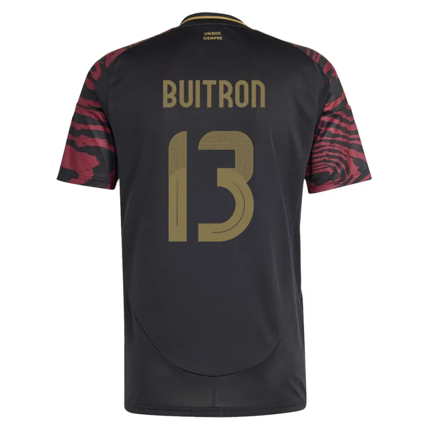 Danxen Enfant Maillot Pérou Alison Buitrón #13 Noir Tenues Extérieur 24-26 T-Shirt