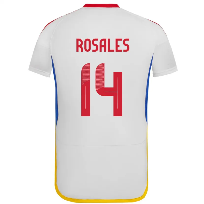 Danxen Enfant Maillot Venezuela Roberto Rosales #14 Blanc Tenues Extérieur 24-26 T-Shirt