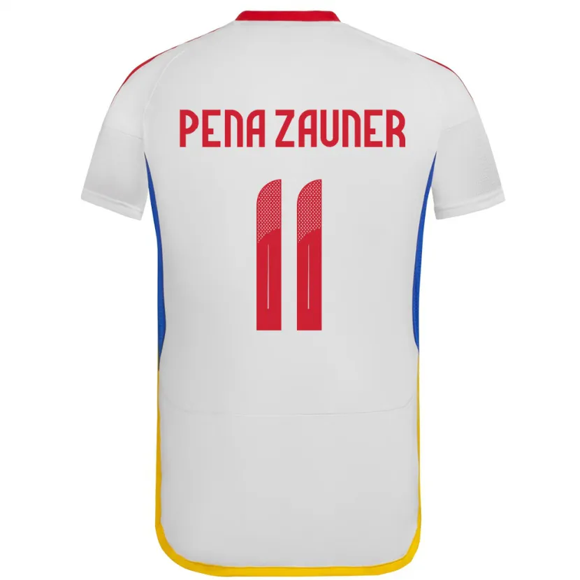 Danxen Enfant Maillot Venezuela Enrique Peña Zauner #11 Blanc Tenues Extérieur 24-26 T-Shirt