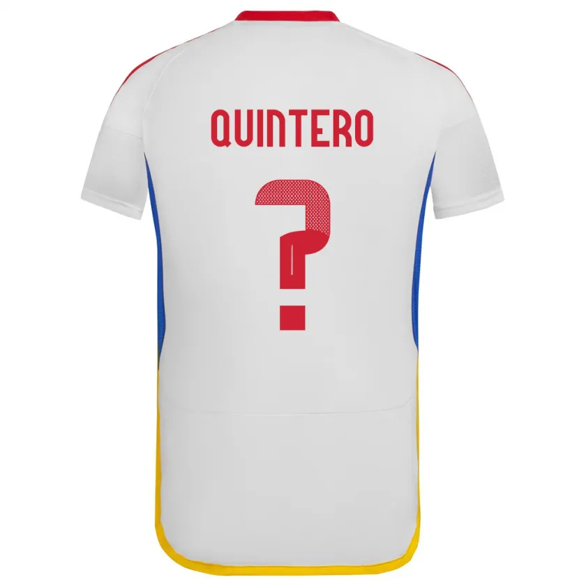 Danxen Enfant Maillot Venezuela Teo Quintero #0 Blanc Tenues Extérieur 24-26 T-Shirt