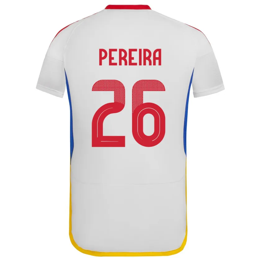 Danxen Enfant Maillot Venezuela Daniel Pereira #26 Blanc Tenues Extérieur 24-26 T-Shirt