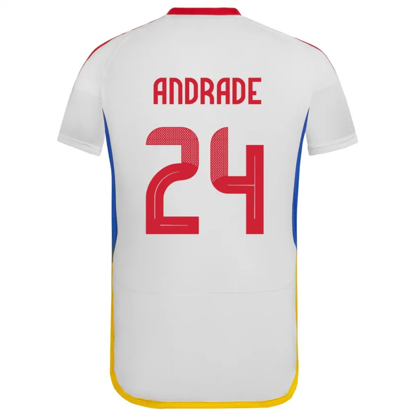 Danxen Enfant Maillot Venezuela Kervin Andrade #24 Blanc Tenues Extérieur 24-26 T-Shirt