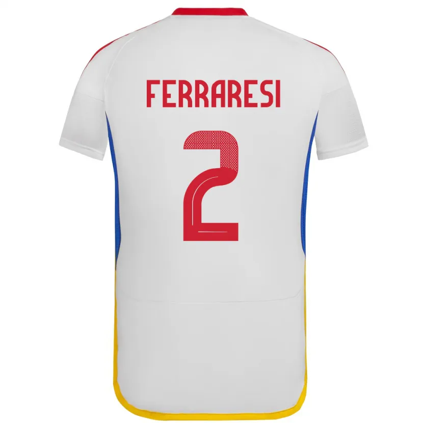Danxen Enfant Maillot Venezuela Nahuel Ferraresi #2 Blanc Tenues Extérieur 24-26 T-Shirt