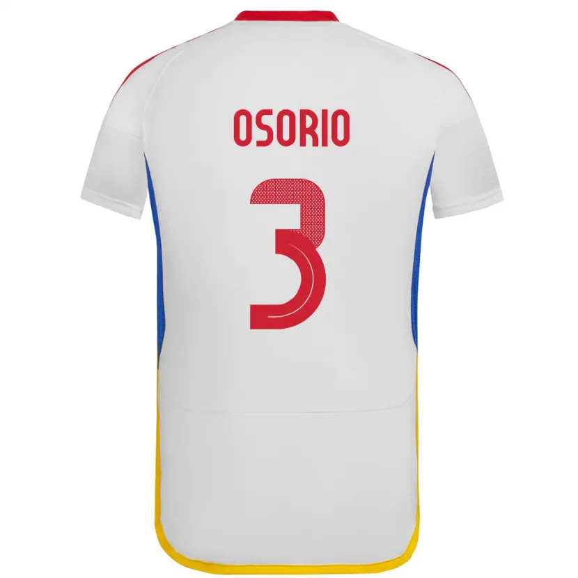 Danxen Enfant Maillot Venezuela Yordan Osorio #3 Blanc Tenues Extérieur 24-26 T-Shirt