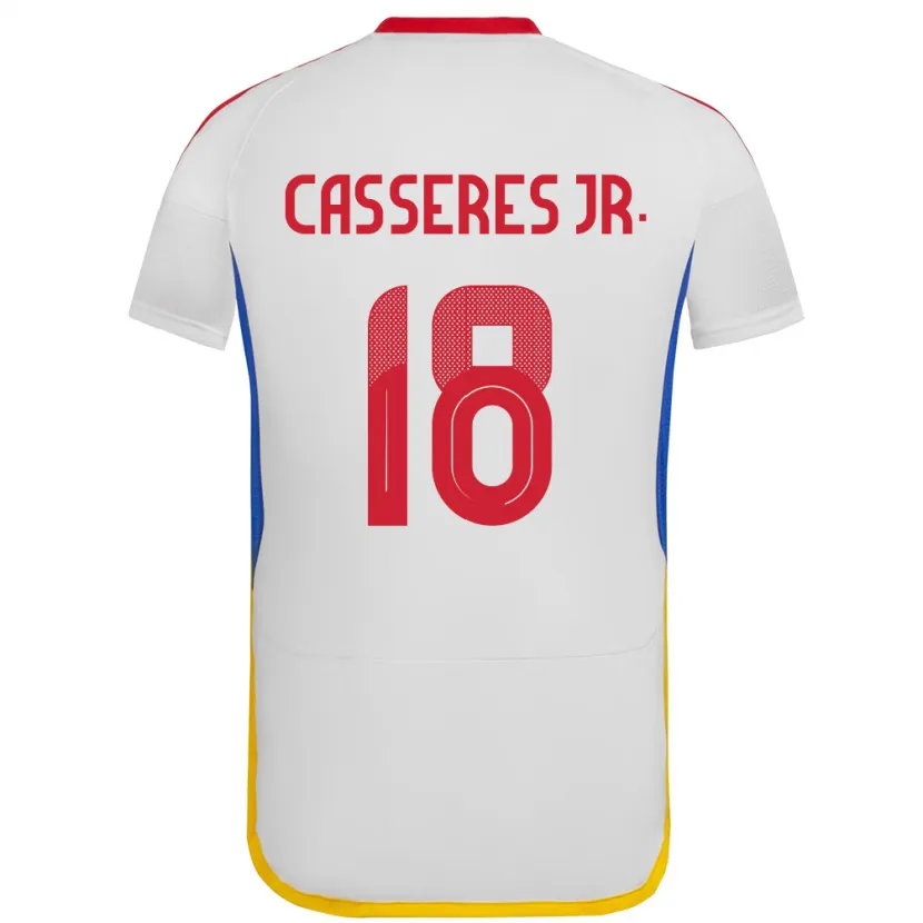 Danxen Enfant Maillot Venezuela Cristian Cásseres Jr. #18 Blanc Tenues Extérieur 24-26 T-Shirt