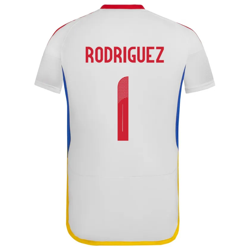 Danxen Enfant Maillot Venezuela Samuel Rodriguez #1 Blanc Tenues Extérieur 24-26 T-Shirt