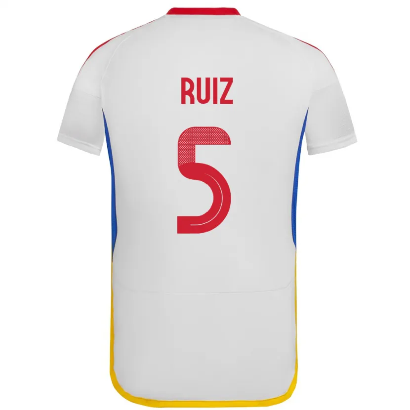 Danxen Enfant Maillot Venezuela Emerson Ruíz #5 Blanc Tenues Extérieur 24-26 T-Shirt