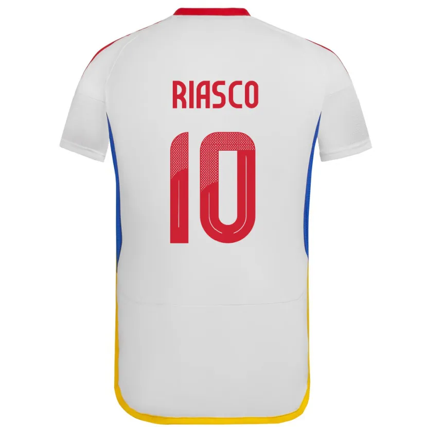 Danxen Enfant Maillot Venezuela José Riasco #10 Blanc Tenues Extérieur 24-26 T-Shirt